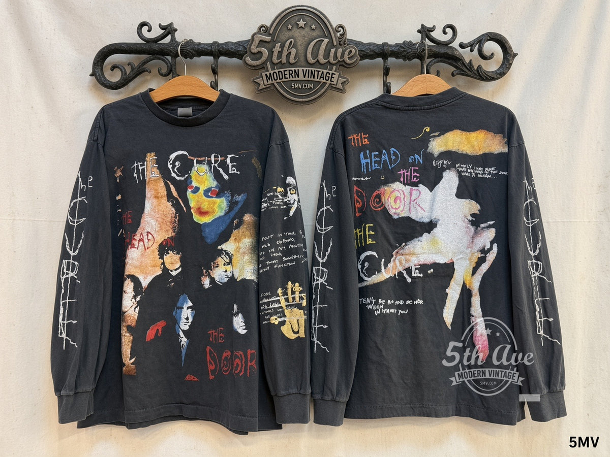 The Cure vintage band t-shirt front and back on rack