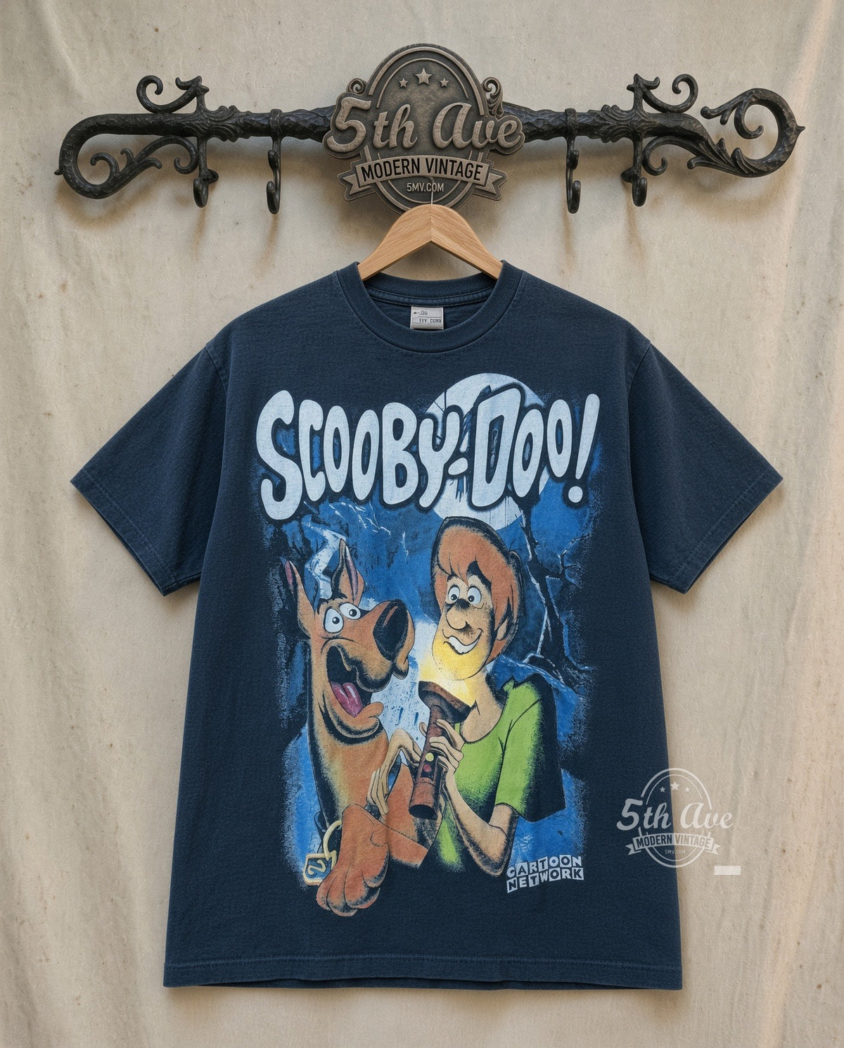 Scooby-Doo Where Are You Zombie Night graphic tee, front view on a display rack