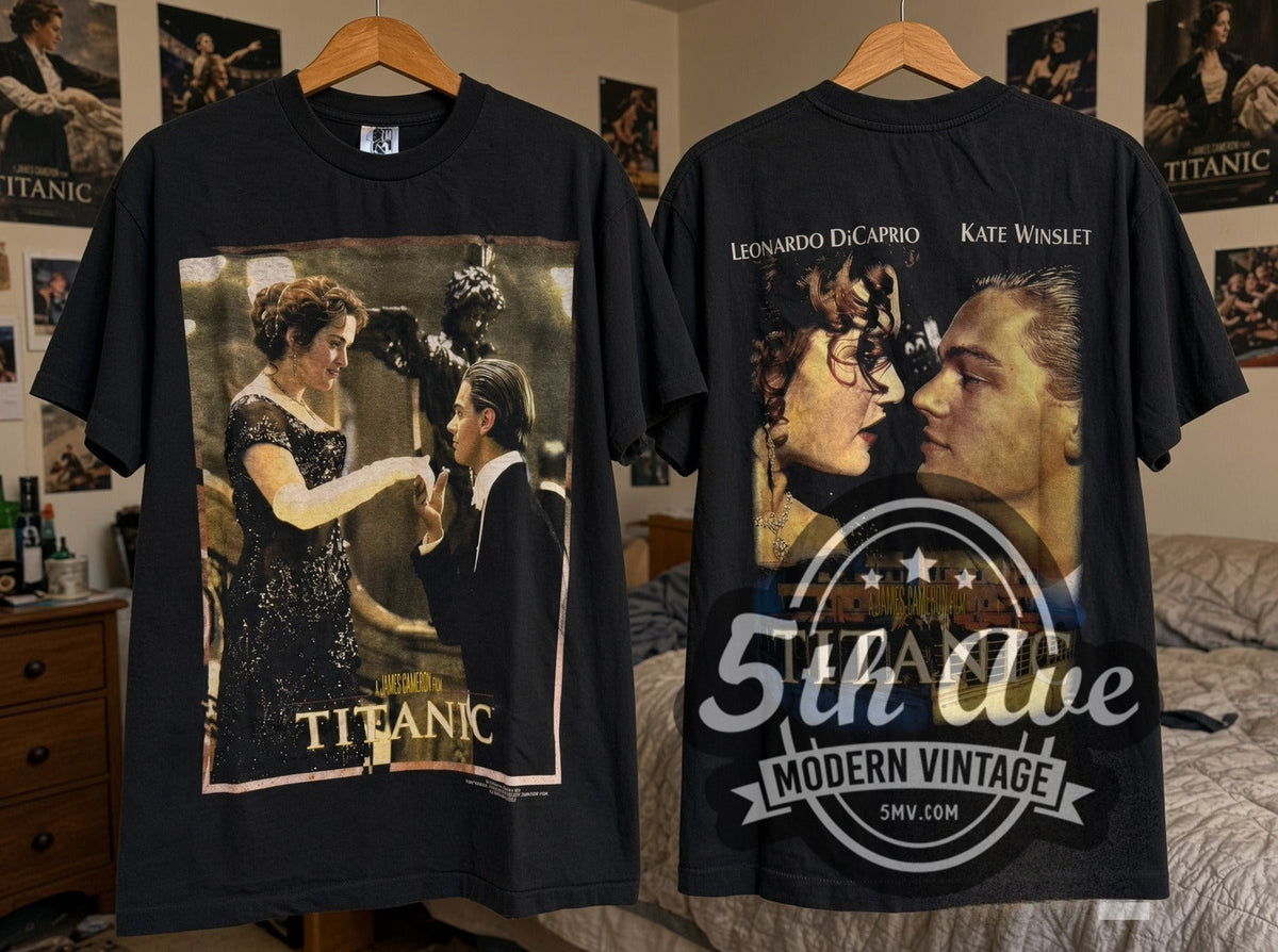 Titanic vintage movie tee laid flat