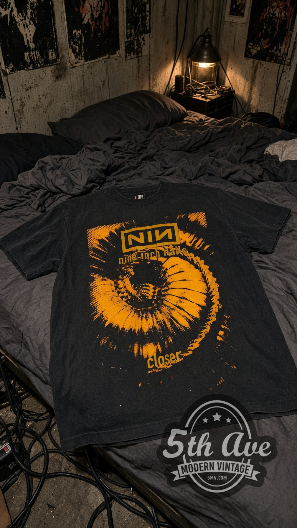 Nine Inch Nails Closer / The Downward Spiral vintage band tee laid flat