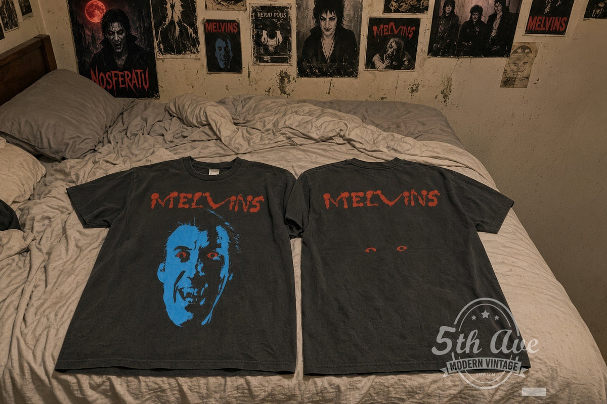 Melvins vintage band t-shirt on bed