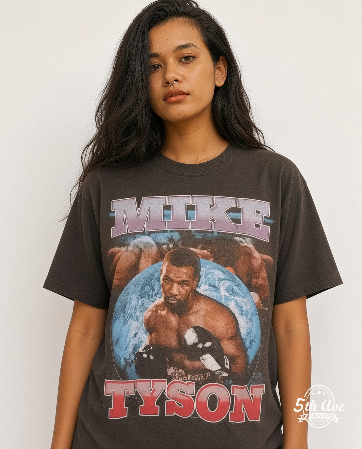 Mike Tyson "If You Can't Beat 'Em, Eat 'Em" Single Stitch Beauty T-Shirt model