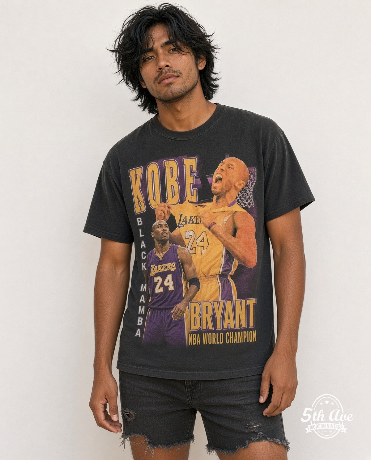 Model wearing the Kobe Bryant Legend Eternal graphic tee