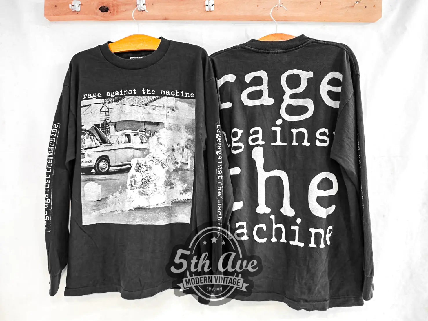 Rage Against the Machine Burning Monk - New Vintage Band Long Sleeve T shirt