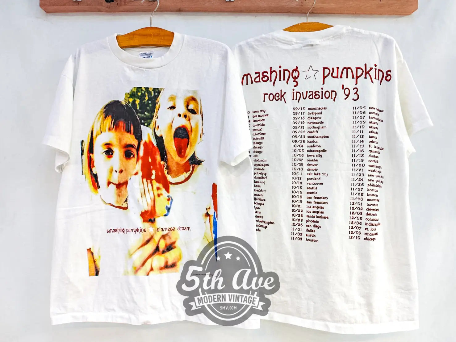 The Smashing Pumpkins Siamese Dream Rock Invasion tour 1993 - New Vintage Band T shirt