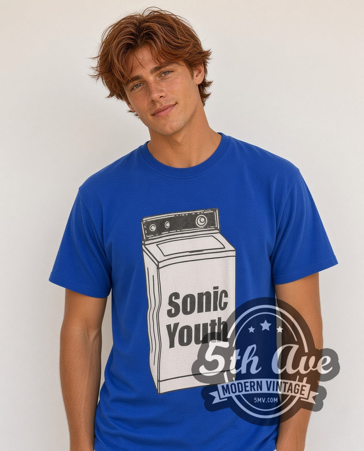 Model wearing the Sonic Youth Washing Machine vintage band t-shirt