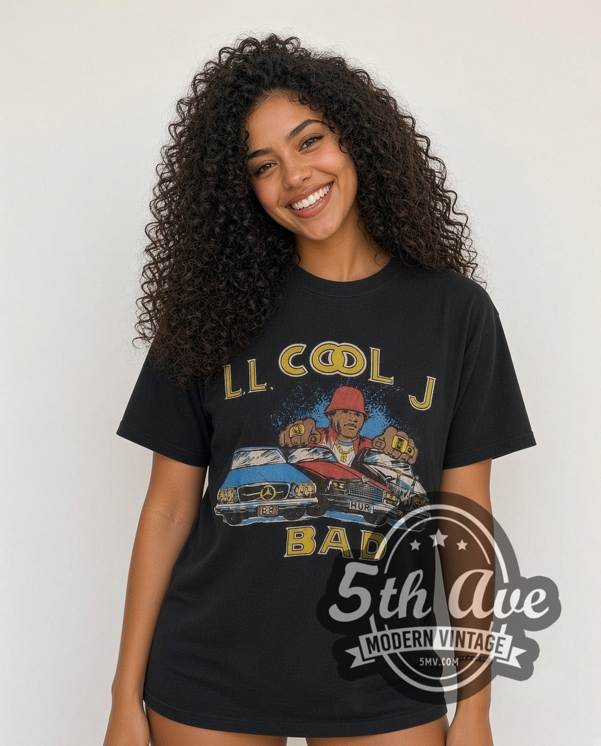 Model wearing the LL Cool J vintage rap tee