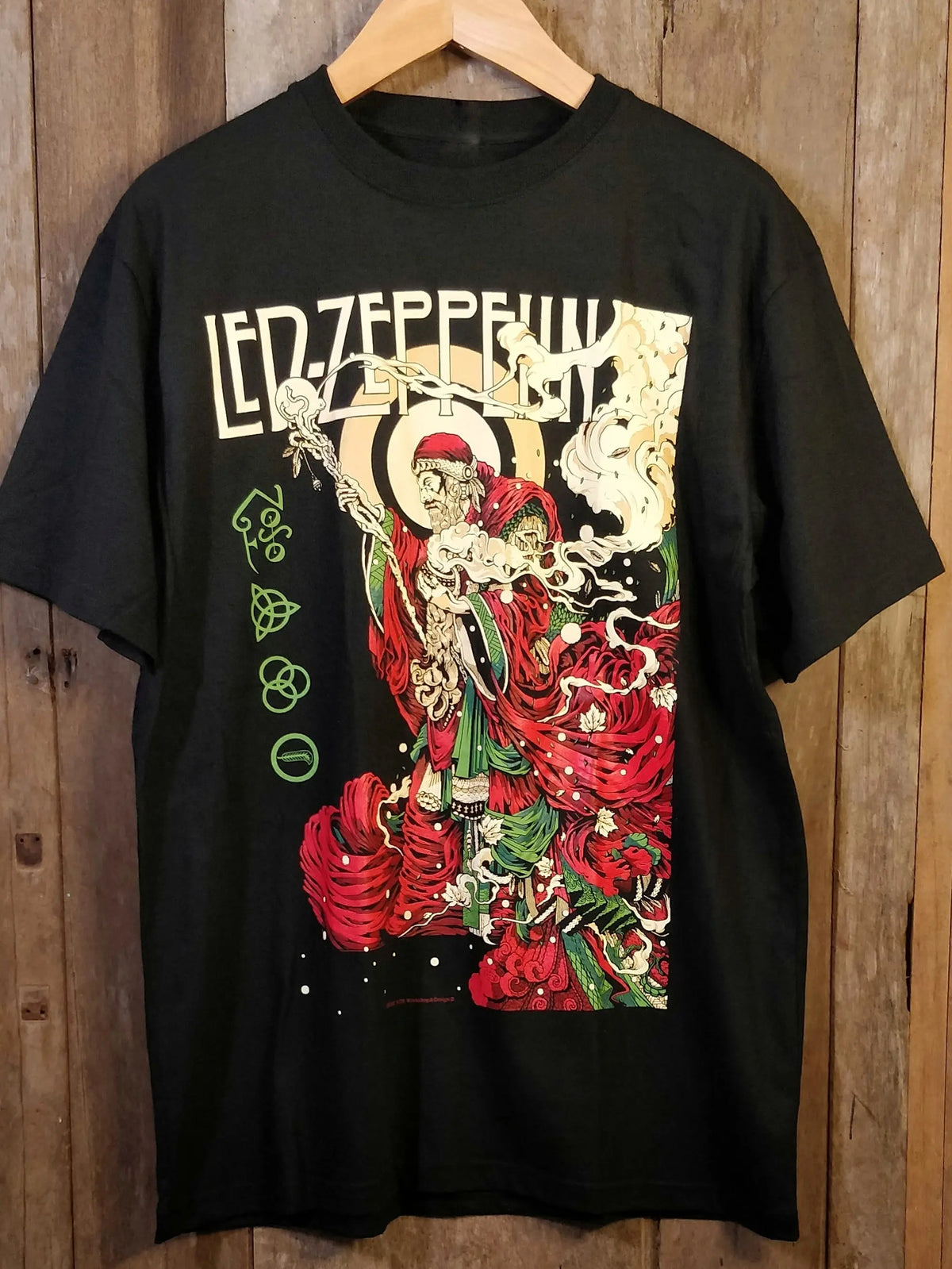 Led Zeppelin New Vintage 100% Cotton Band T-Shirt vintage band t-shirt on rack