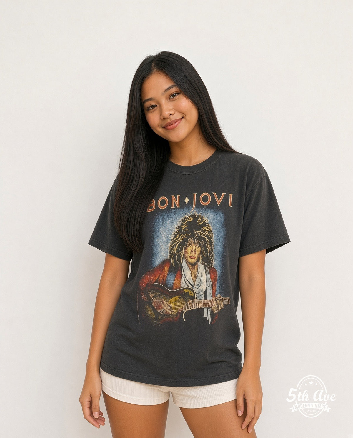 Bon Jovi 100% Cotton New Vintage Band T-Shirt model