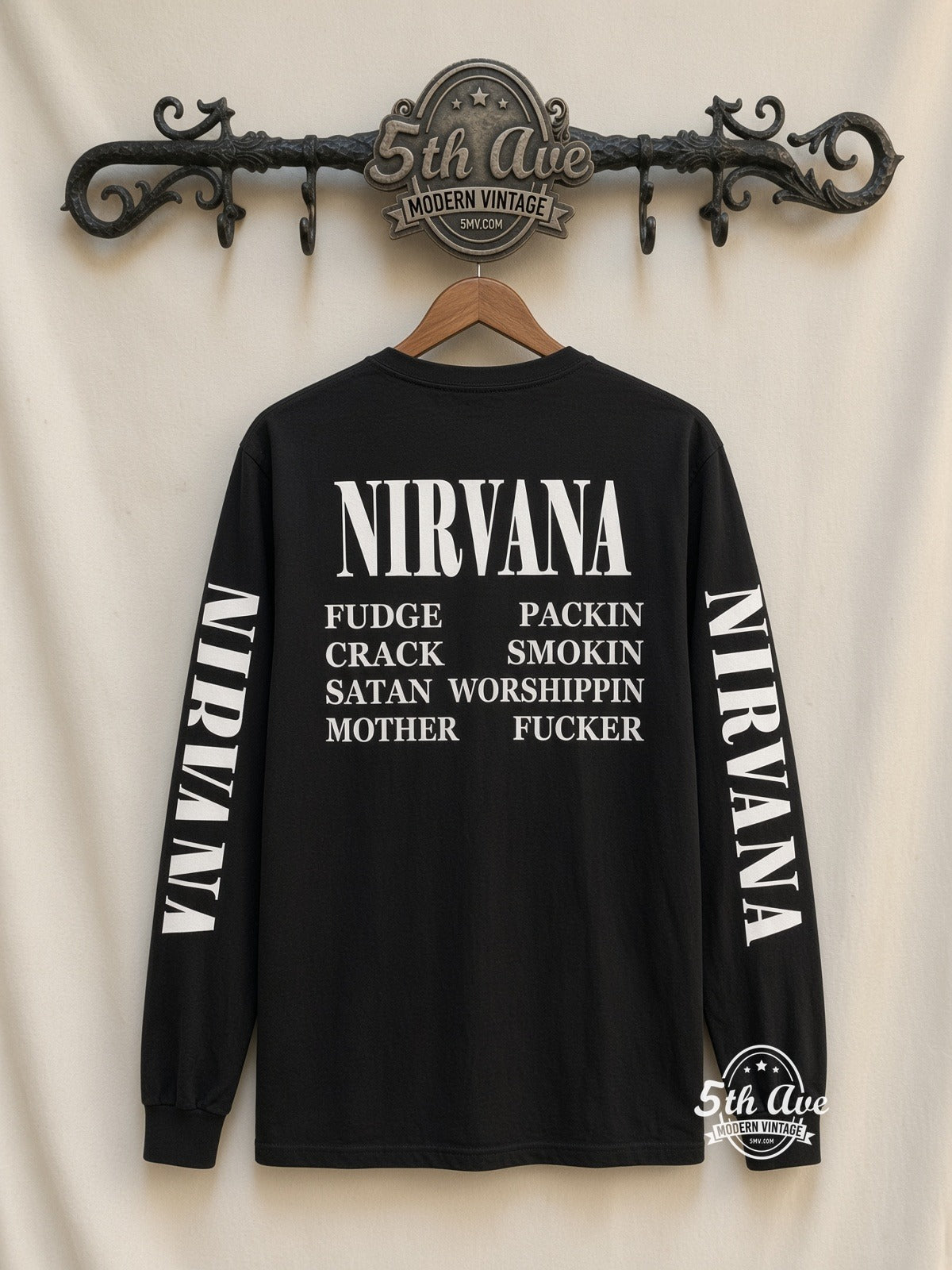 ETS LS 29 Nirvana Vestibule Circle long sleeve vintage tee on rack, back