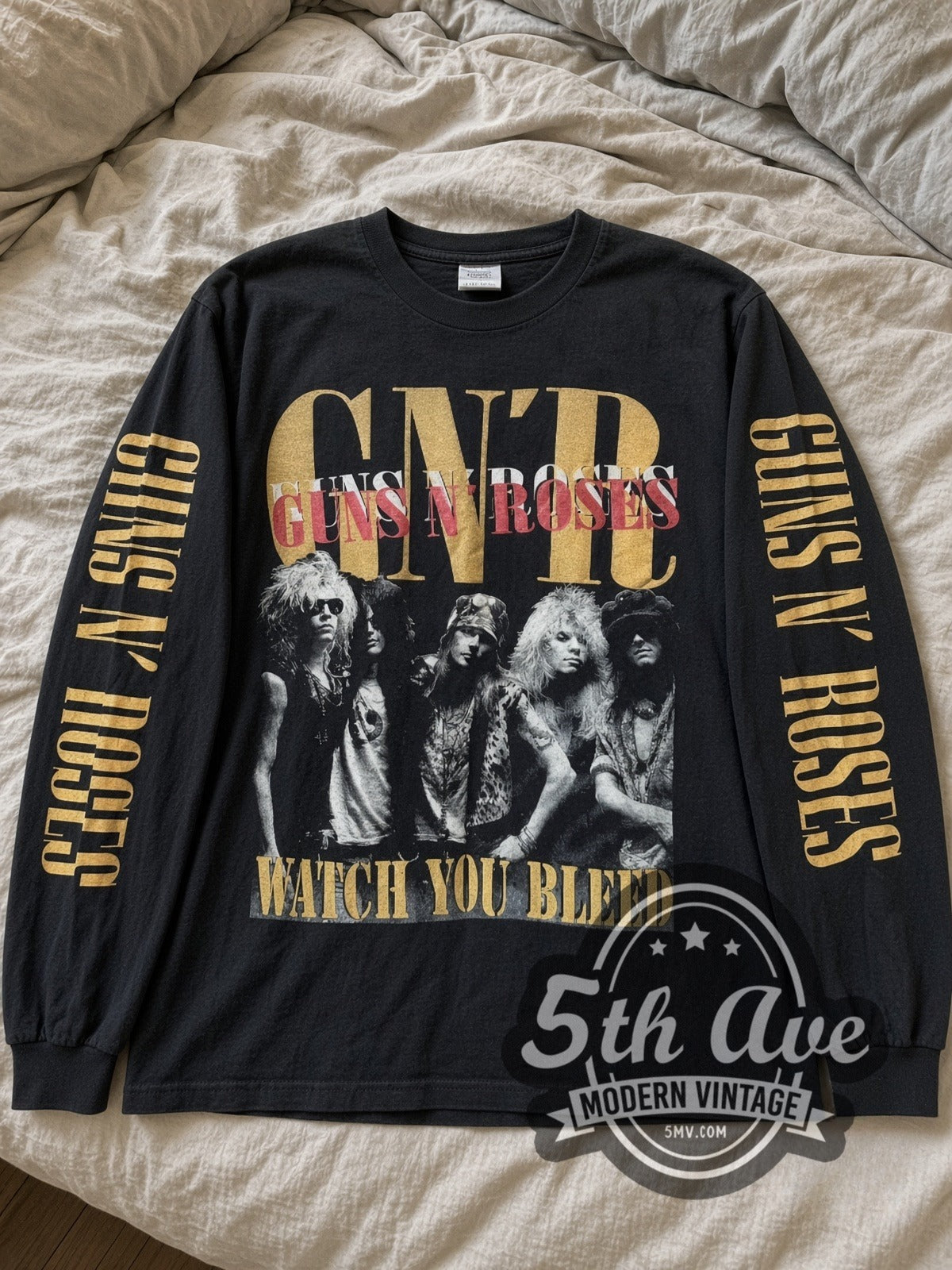 Guns N' Roses Watch You Bleed vintage band long sleeve tee laid flat