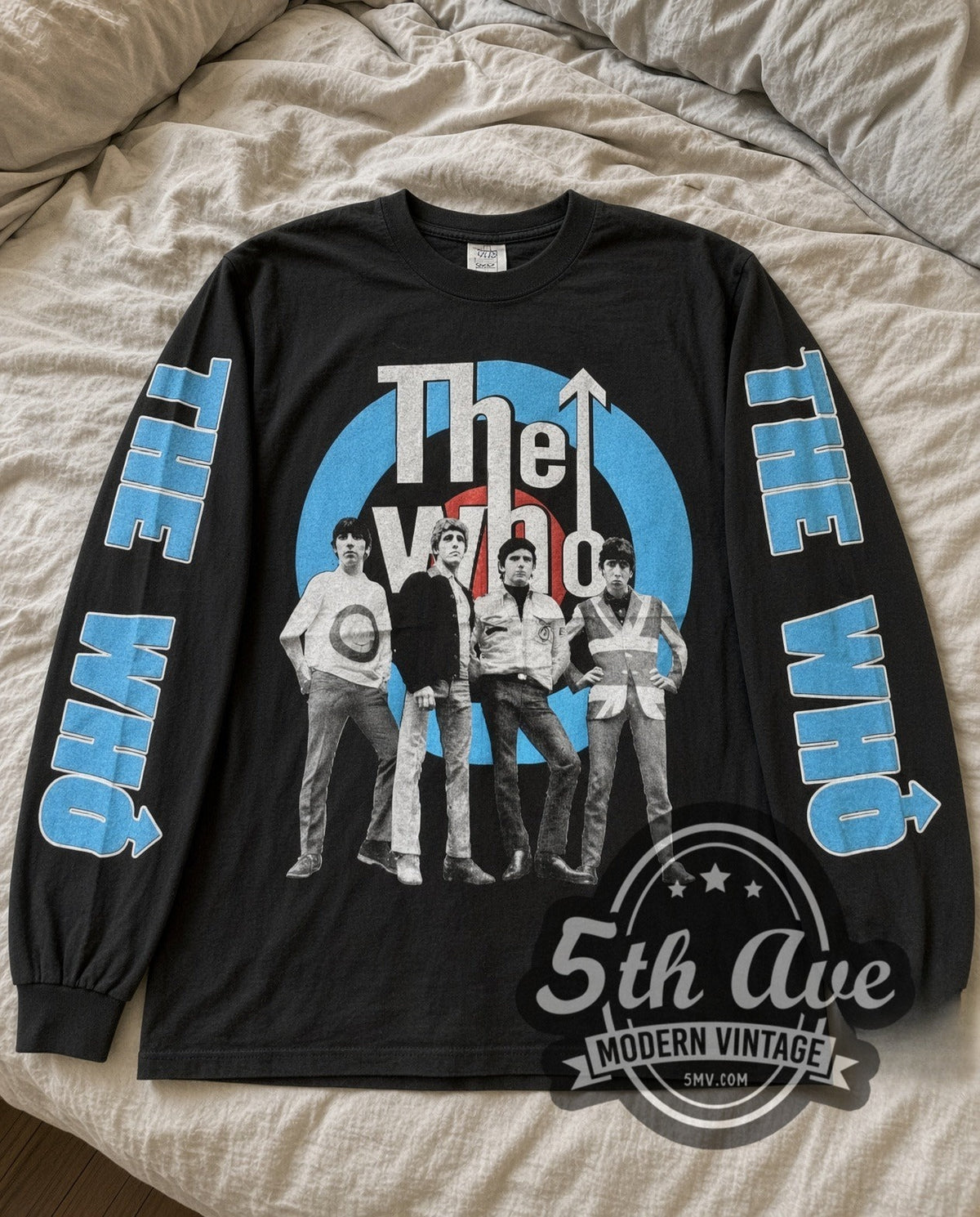 The Who Target Logo vintage band long sleeve tee laid flat