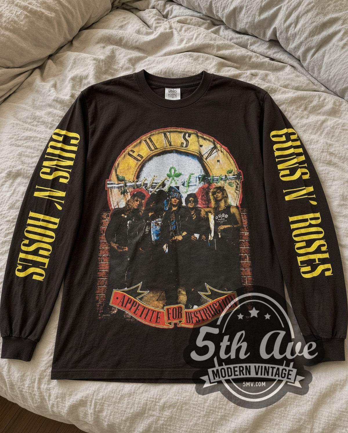 Guns N' Roses Appetite for Destruction vintage band long sleeve tee laid flat
