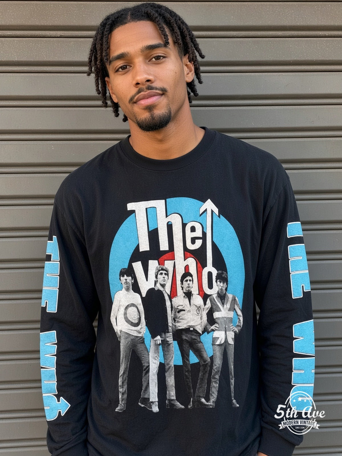 ETS LS 40 The Who Target Logo long sleeve vintage tee worn by a model