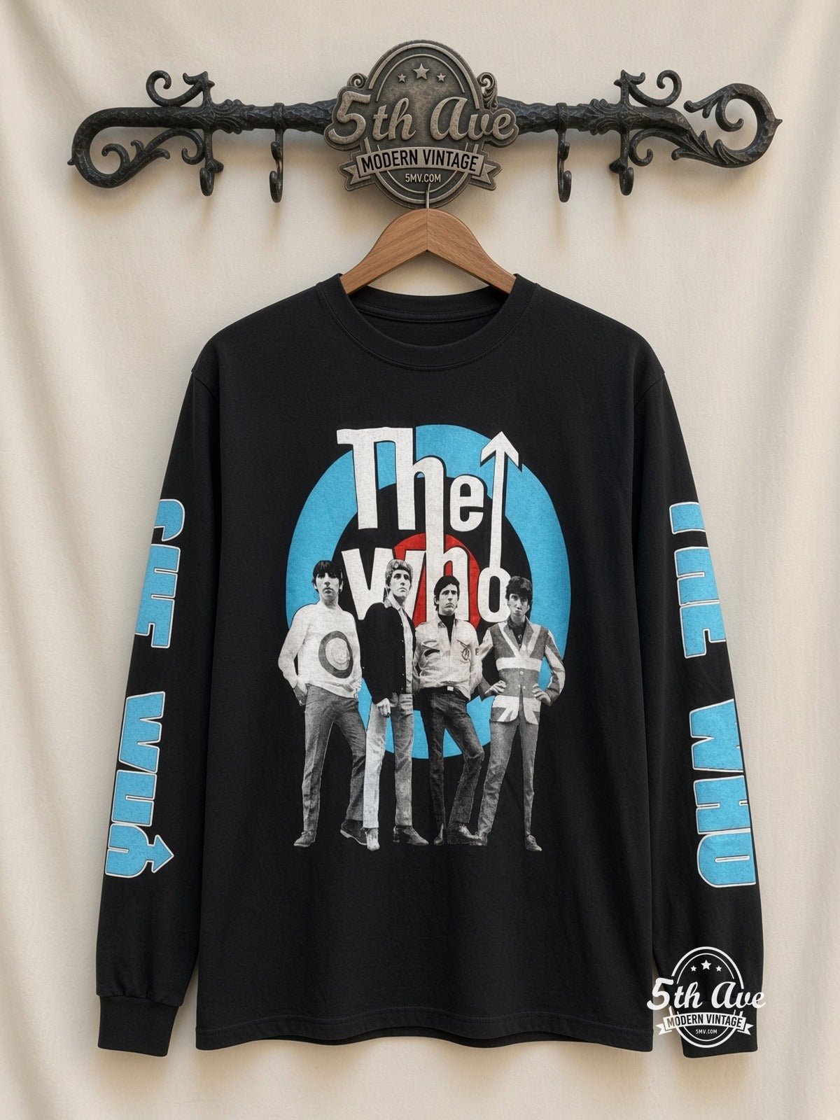 ETS LS 40 The Who Target Logo long sleeve vintage tee on rack, front