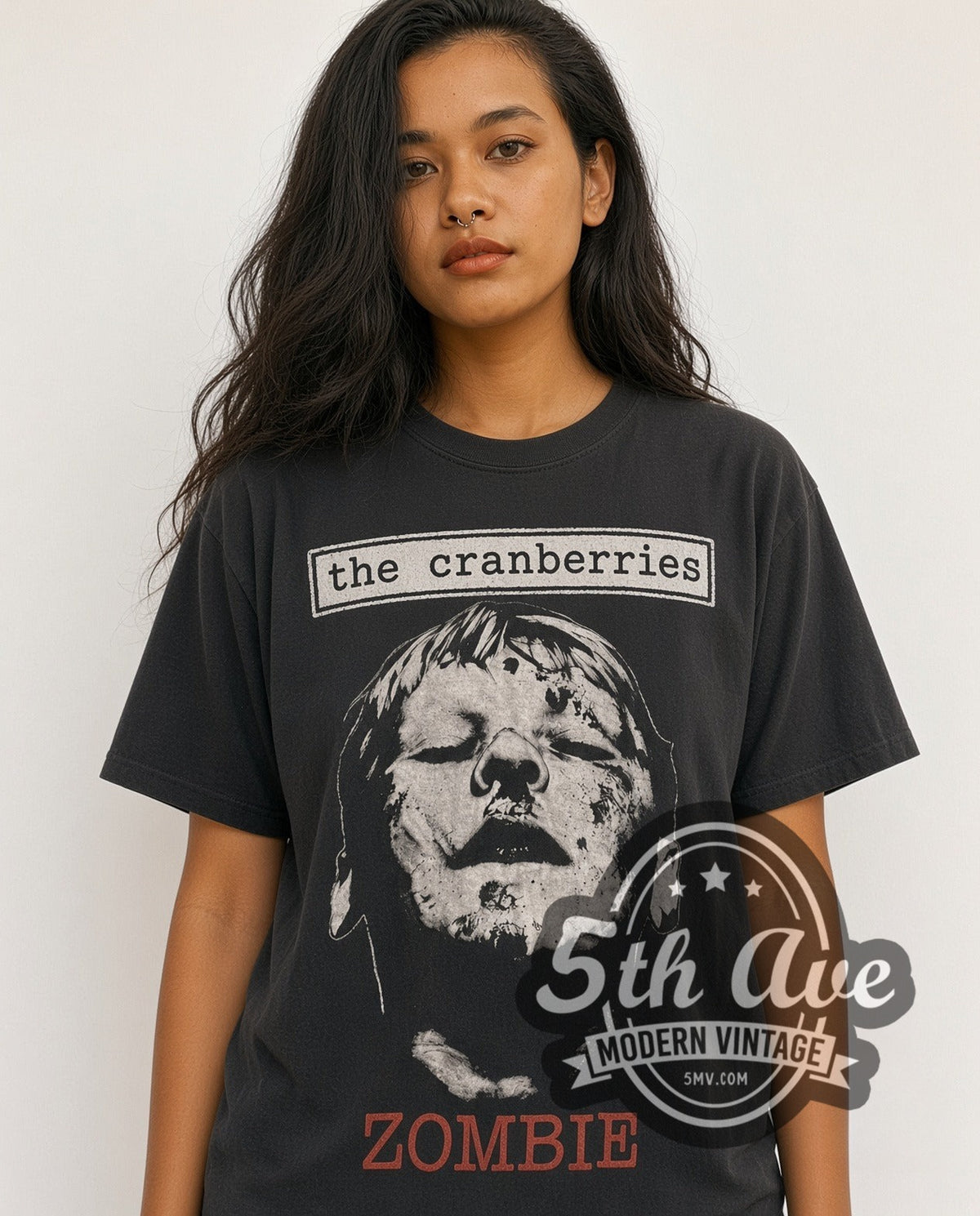 Model wearing The Cranberries Zombie / No Need to Argue vintage band t-shirt