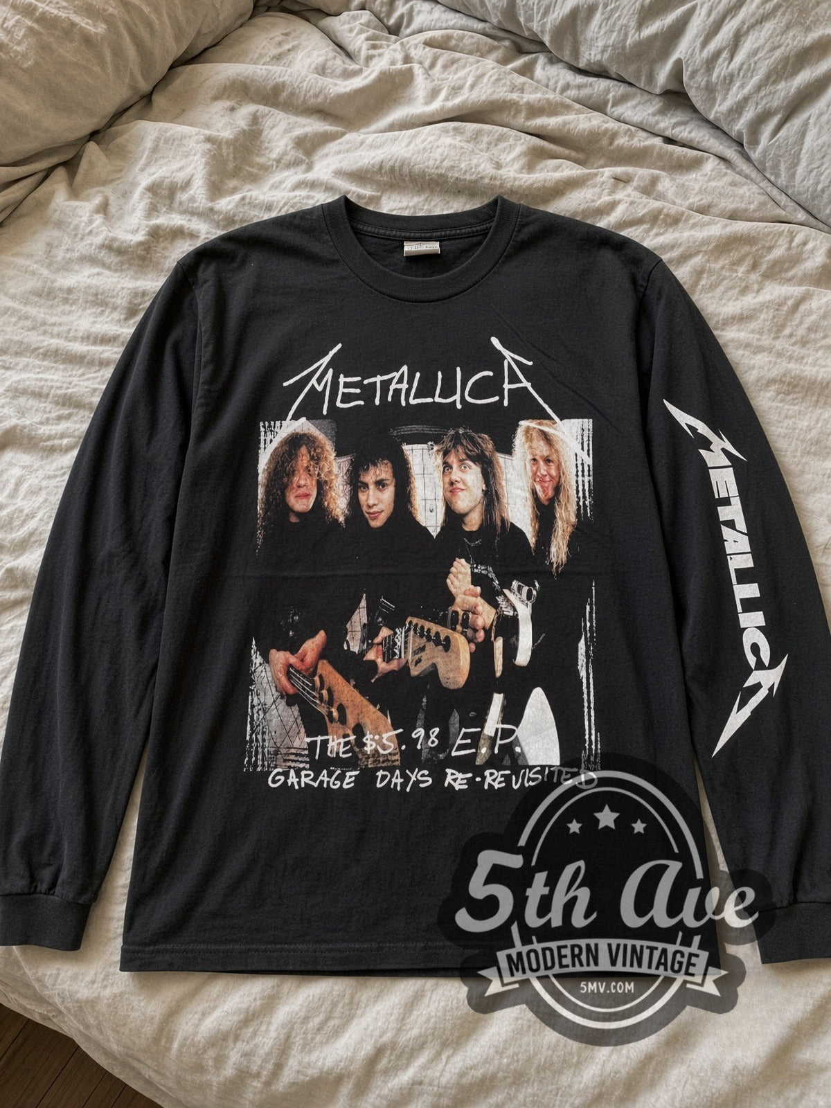 Metallica Garage Days Re-Revisited vintage band long sleeve tee laid flat