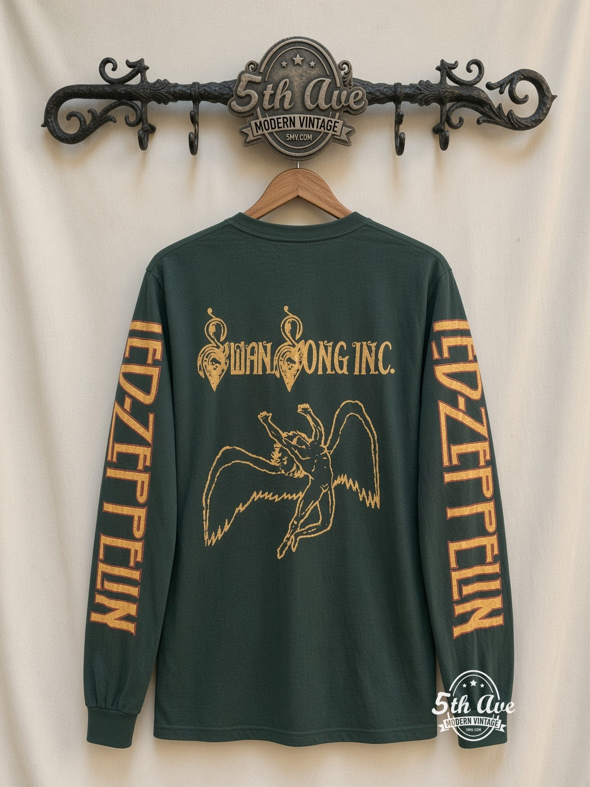 ETS LS 47 Led Zeppelin US Tour 1975 long sleeve vintage tee on rack, back