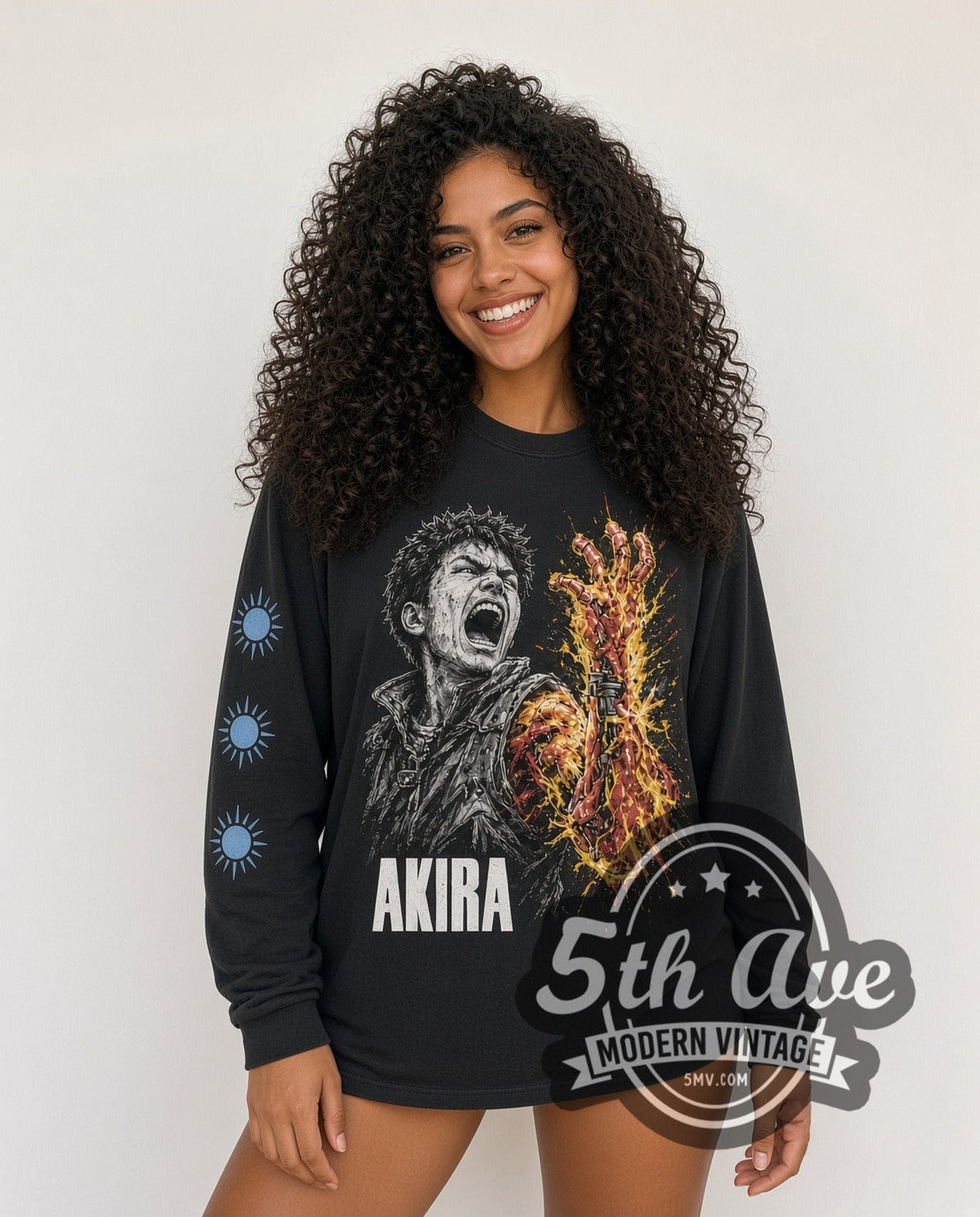 Model wearing the Akira Tetsuo Arm / Esper Sphere vintage graphic long sleeve t-shirt, photo 4