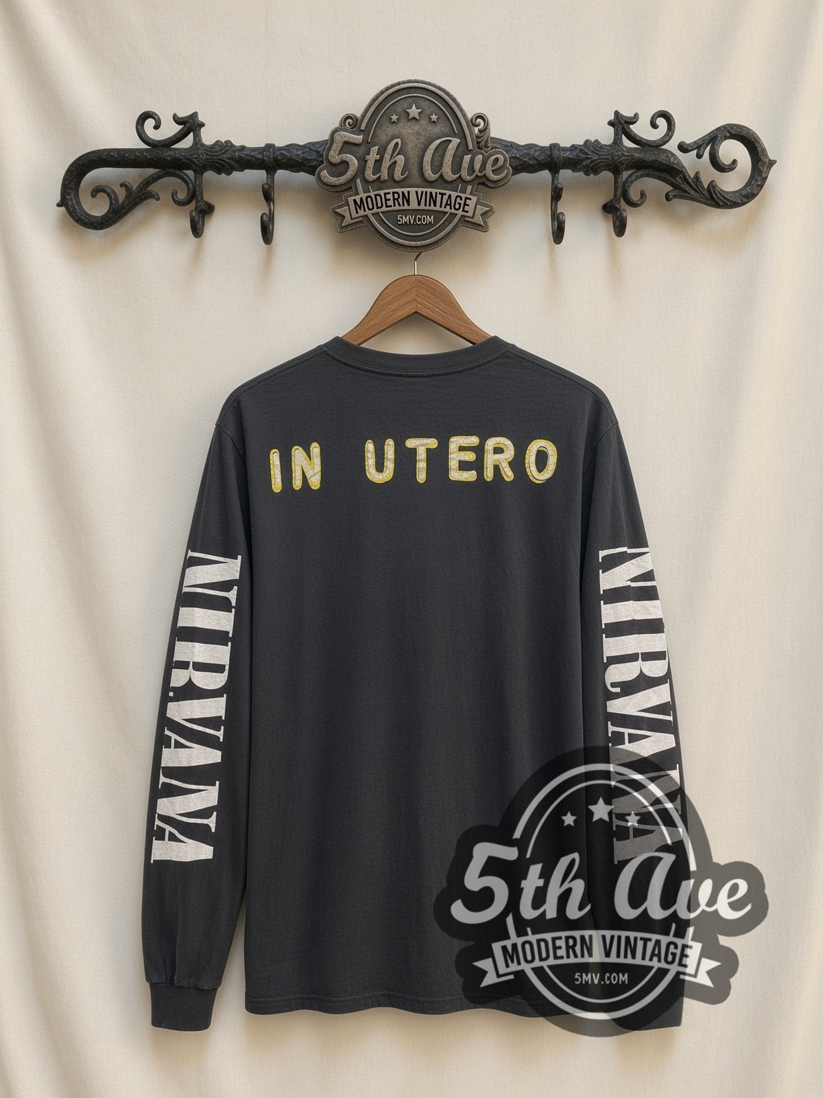 Nirvana In Utero Angel vintage band long sleeve t-shirt, back view on the 5MV rack
