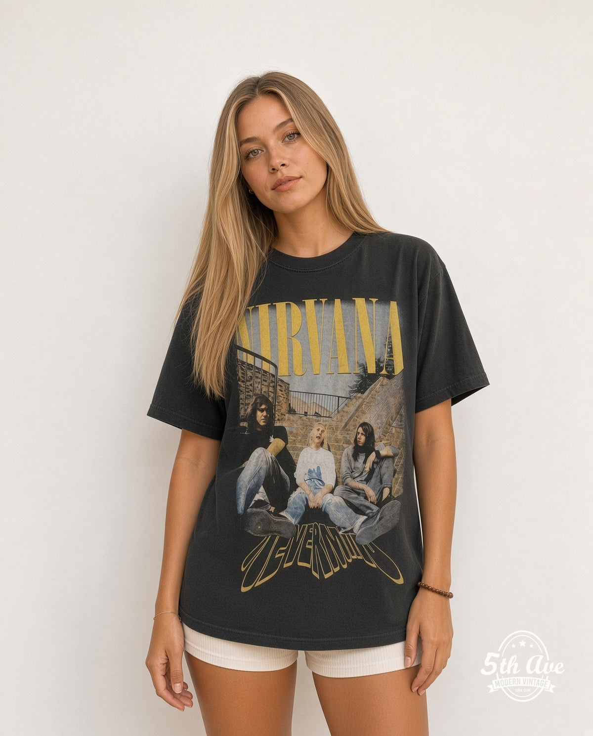 Vintage Nirvana Nevermind Band T-Shirt Black - Rare 90s Style model