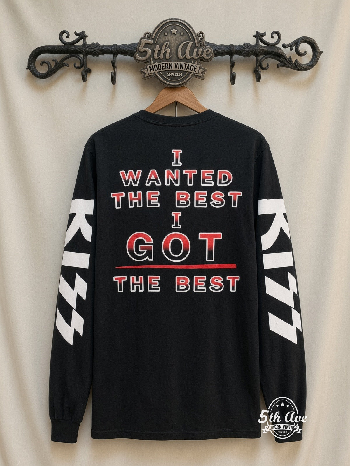 ETS LS 55 KISS Alive Worldwide 96-97 long sleeve vintage tee on rack, back