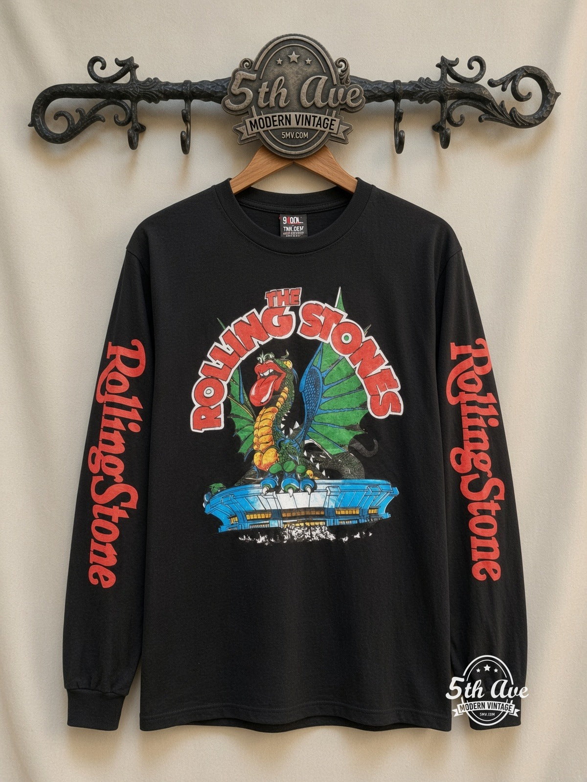 ETS LS 56 The Rolling Stones Dragon Stadium long sleeve vintage tee on rack, front