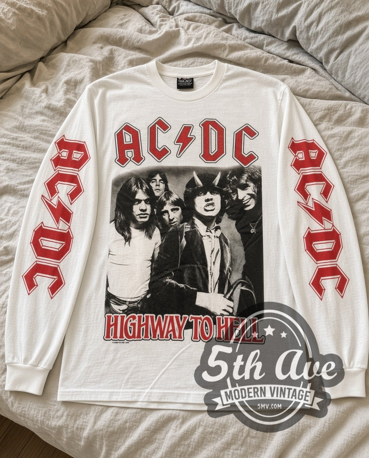 AC/DC Highway to Hell vintage band long sleeve tee laid flat