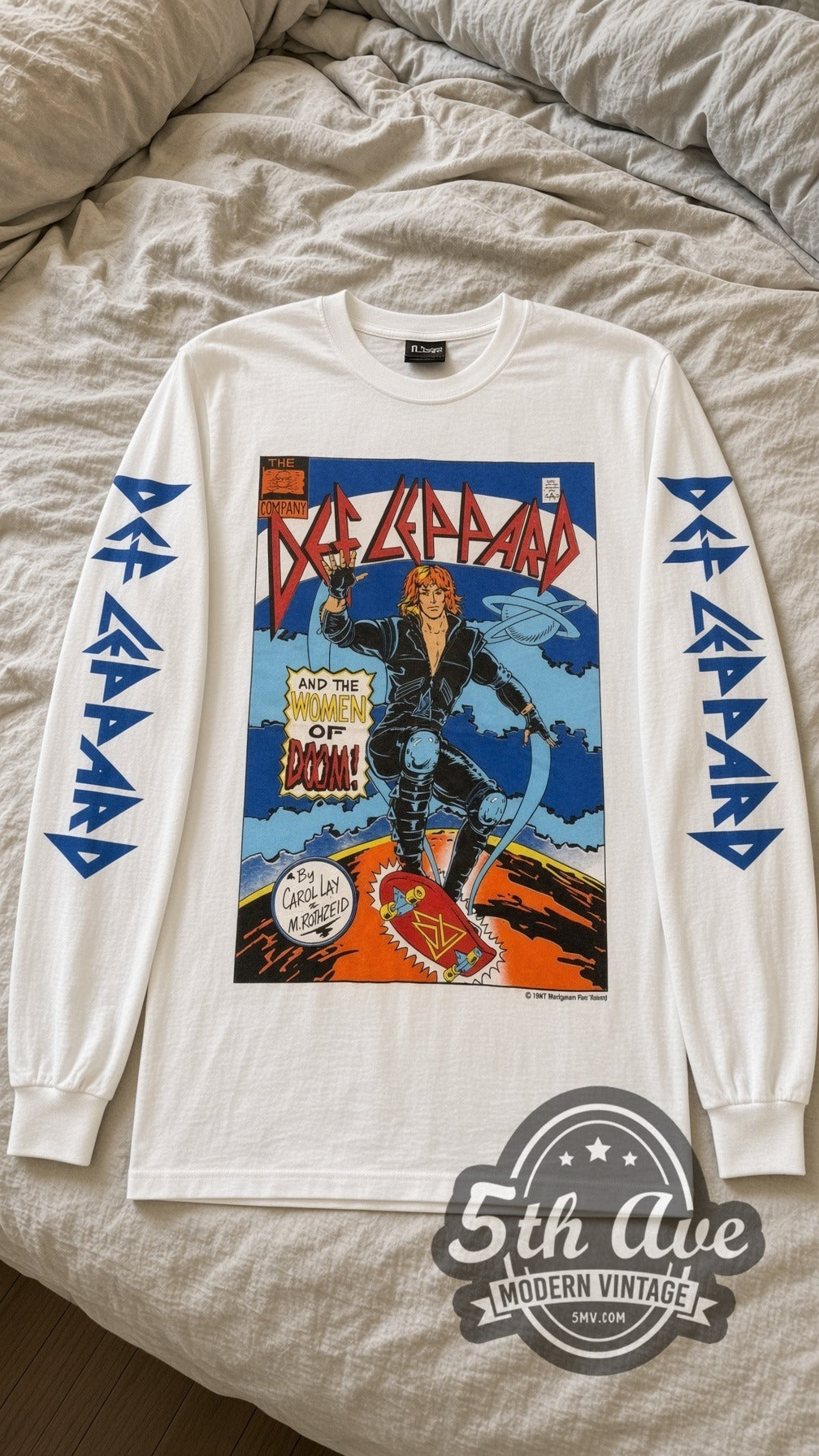 Def Leppard Women of Doom vintage band long sleeve tee laid flat