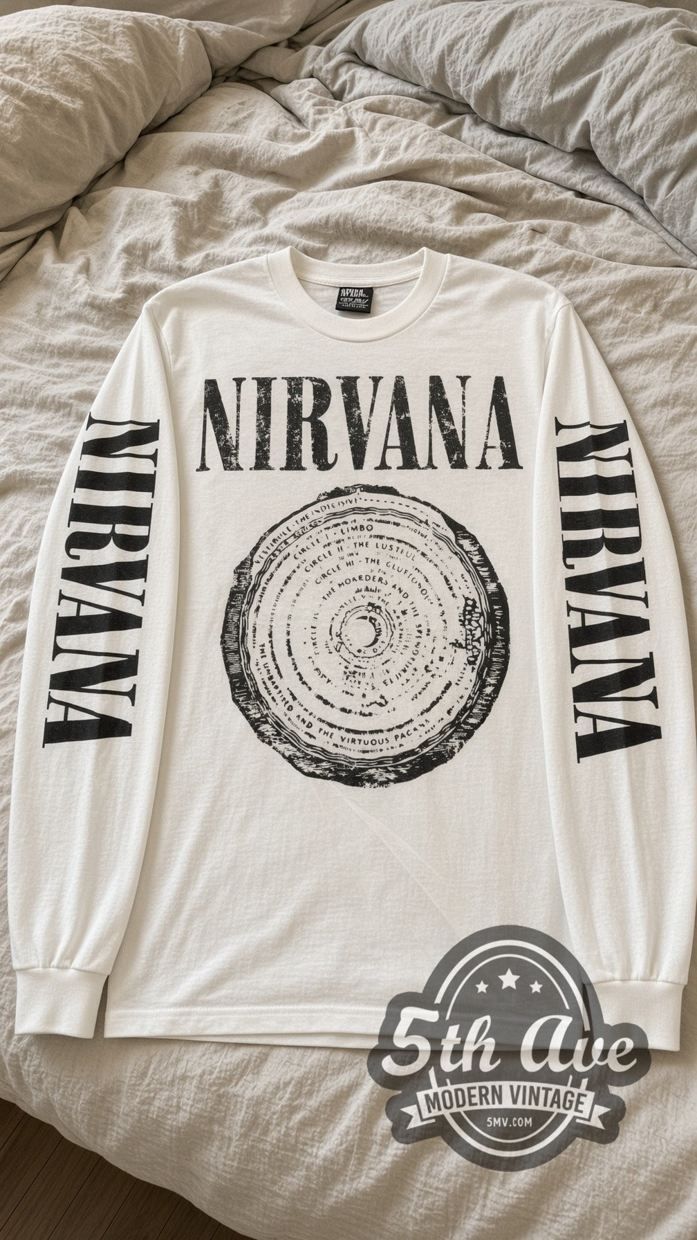 Nirvana Vestibule vintage band long sleeve tee laid flat
