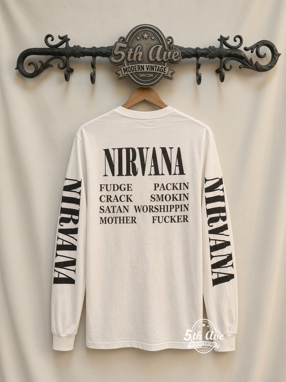 ETS LS 70 Nirvana Vestibule long sleeve vintage tee on rack, back