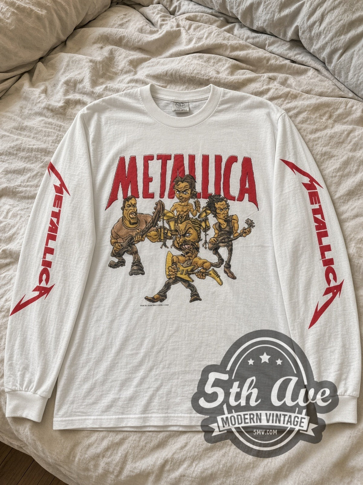 Metallica vintage band long sleeve tee laid flat