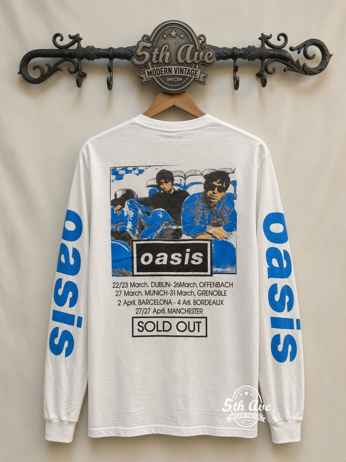 ETS LS 82 Oasis Morning Glory Tour long sleeve vintage tee on rack, back