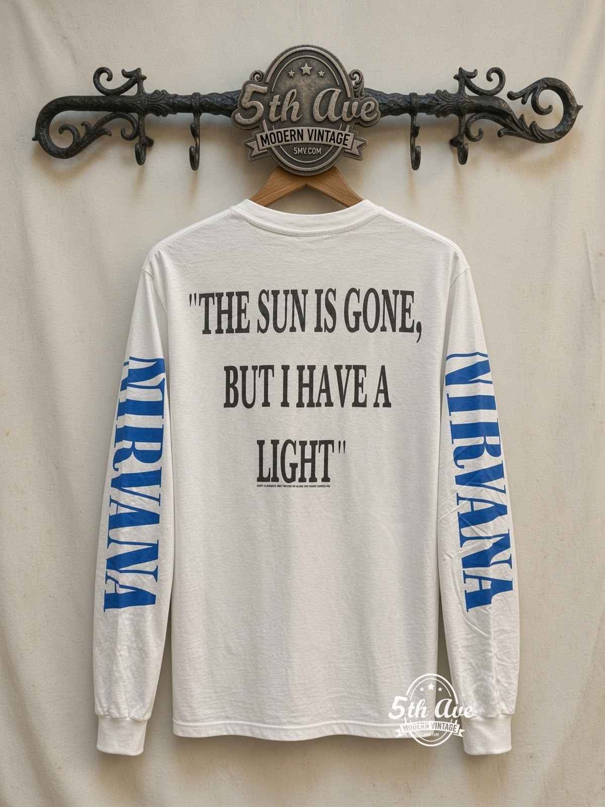 ETS LS 83 Nirvana Young Kurt Cobain long sleeve vintage tee on rack, back