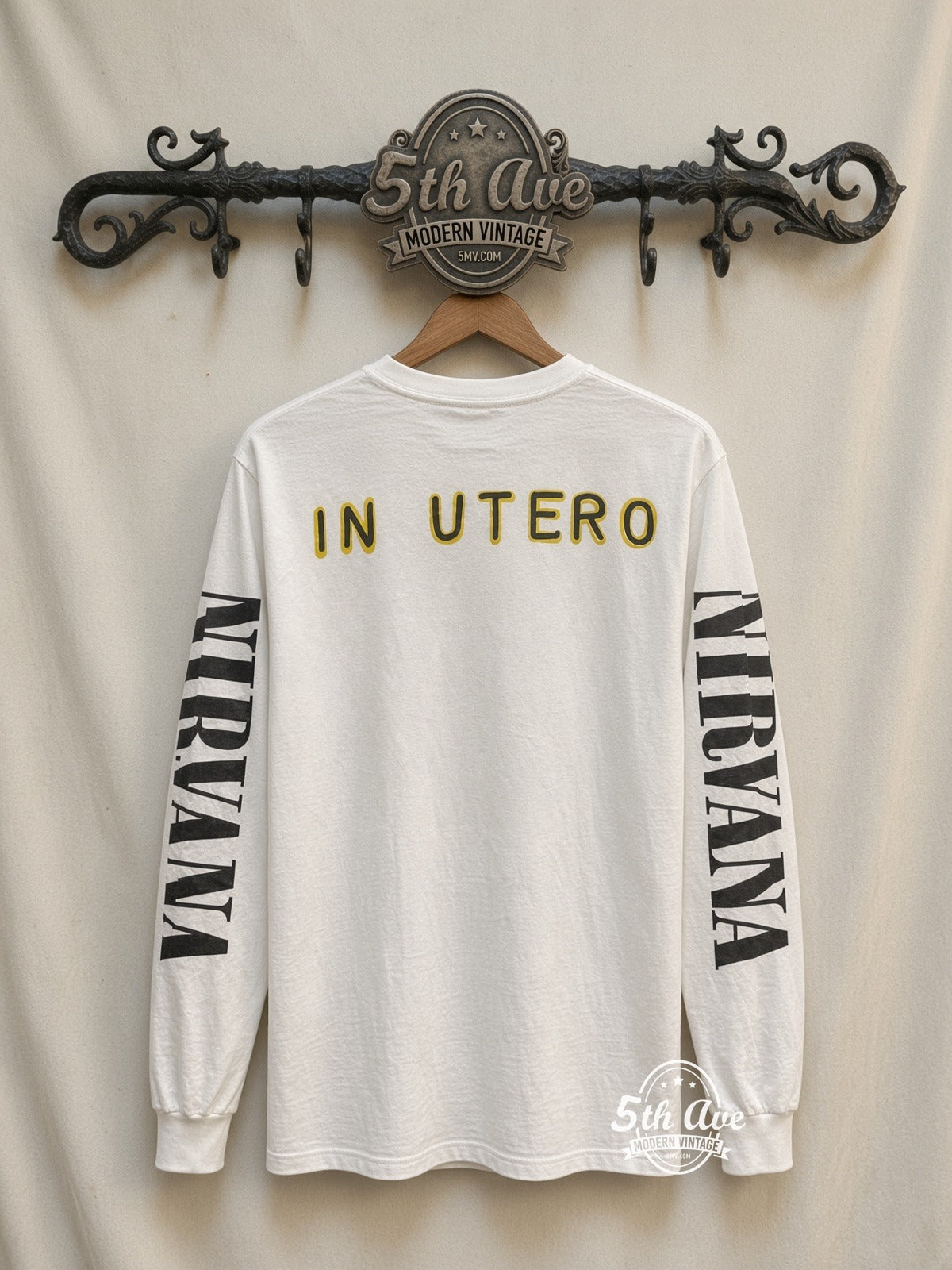 ETS LS 85 Nirvana In Utero Angel long sleeve vintage tee on rack, back