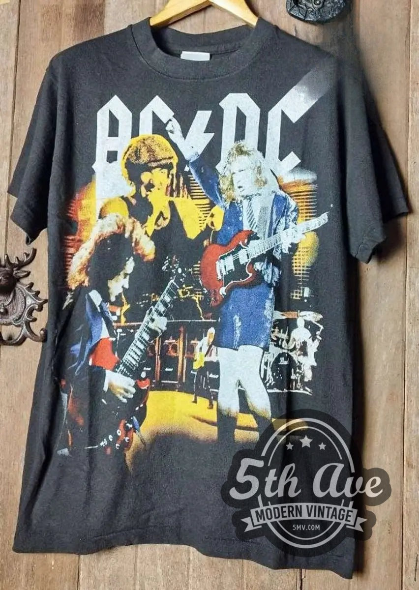 AC/DC vintage band t-shirt, front view on the 5MV rack