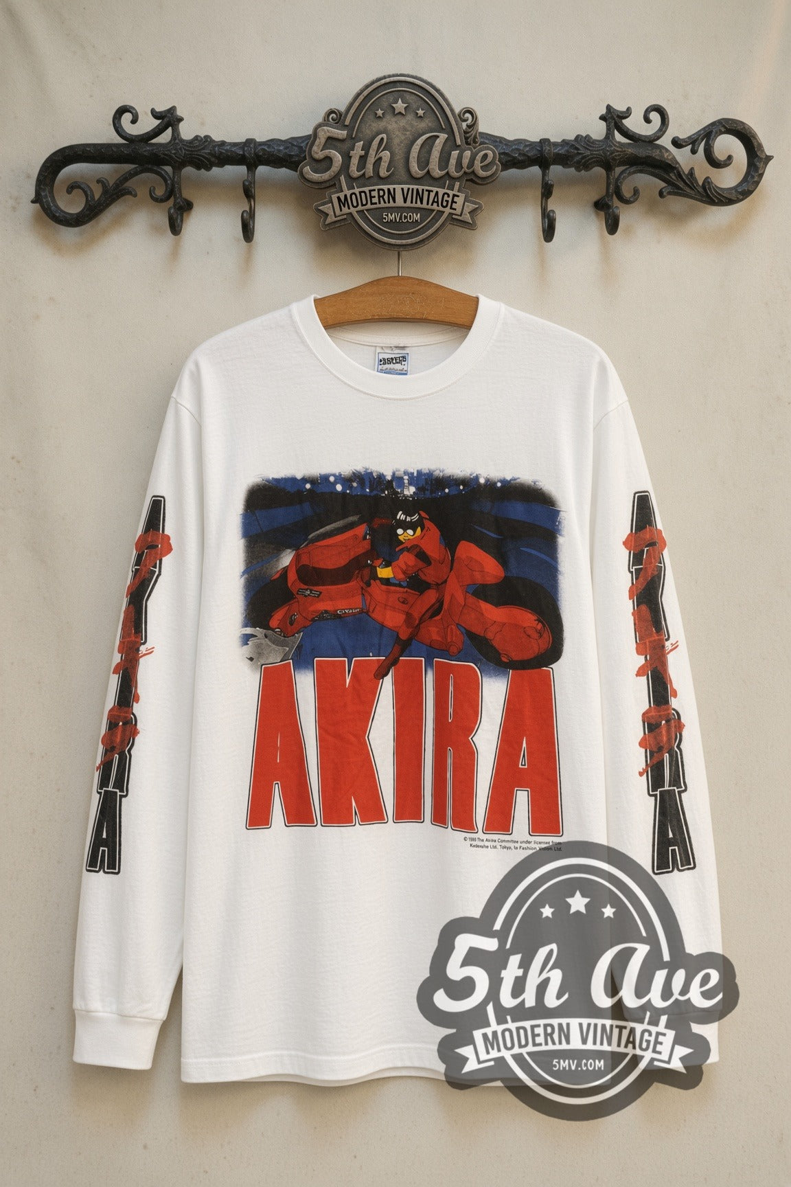 Akira Kaneda Red Bike & Panel Back anime tee front on 5th Ave iron rack