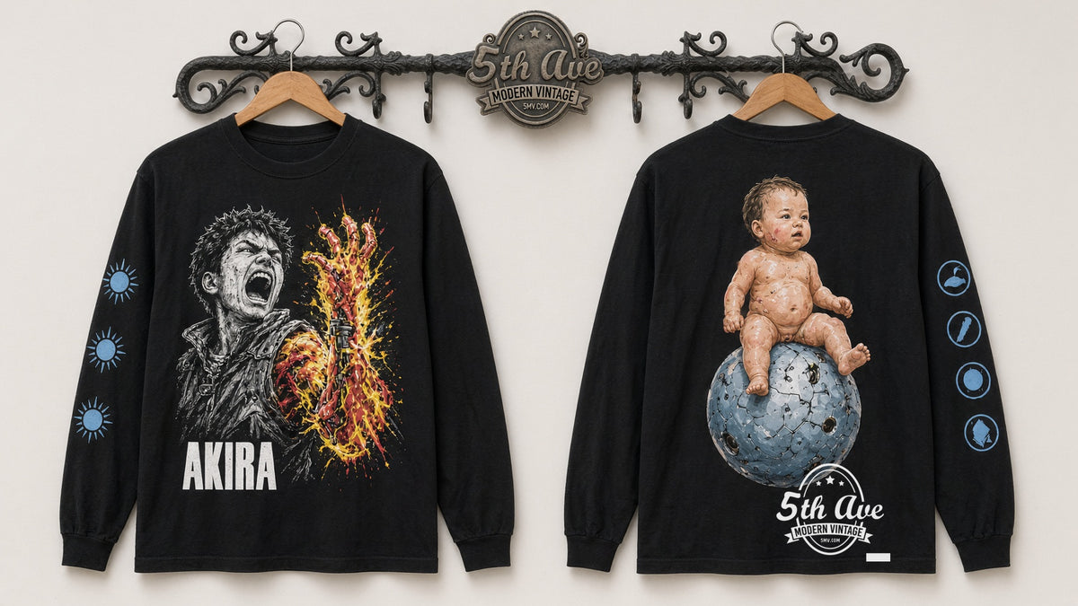 Akira Tetsuo arm Esper sphere vintage band t-shirt on rack