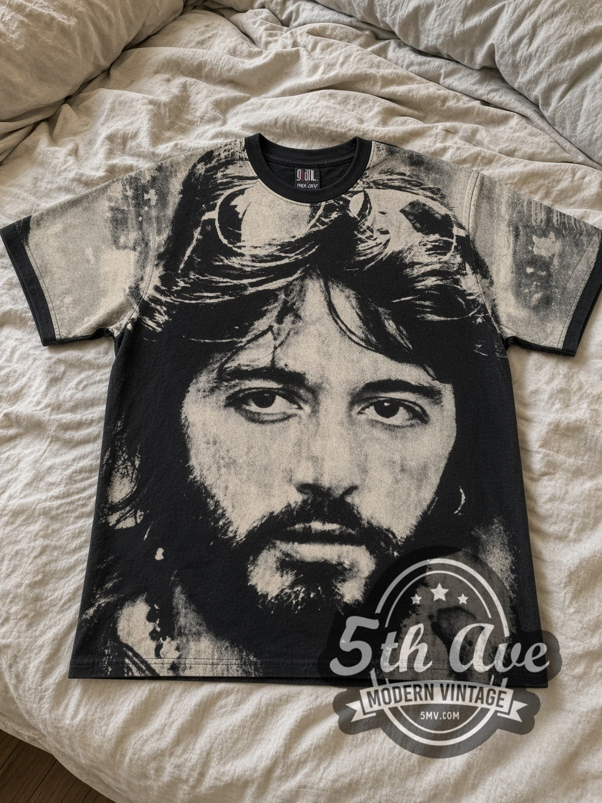 Al Pacino Serpico Sunglasses Variant all-over-print vintage graphic tee laid flat
