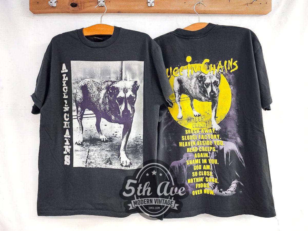 Alice in Chains 'Grind' 1995 'Sunshine The Three - legged Dog' - Vintage Reprint Band T-Shirt - Vintage Band Shirts
