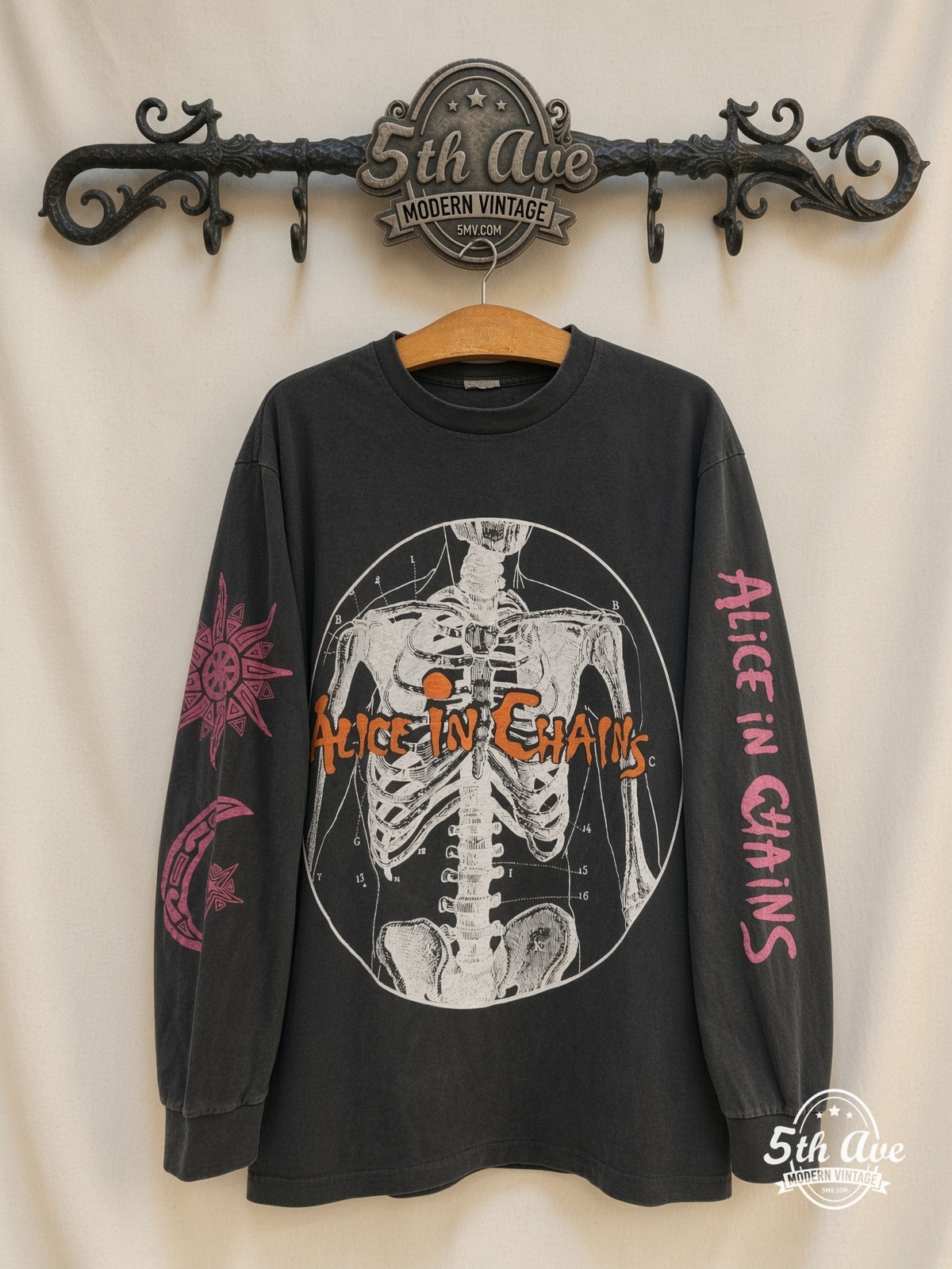 Alice in Chains Skeleton Anatomy vintage band t-shirt on rack