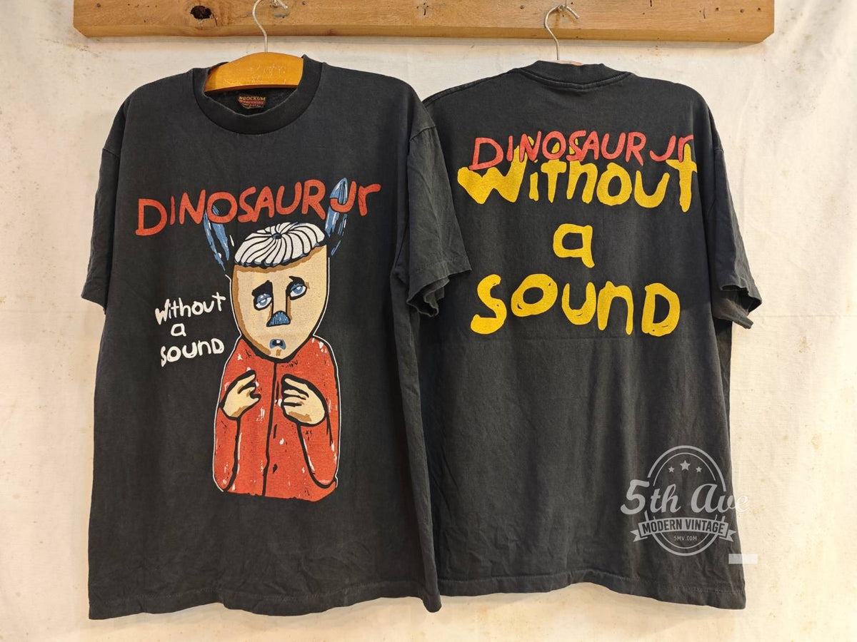 Dinosaur Jr. vintage band t-shirt front and back on hangers