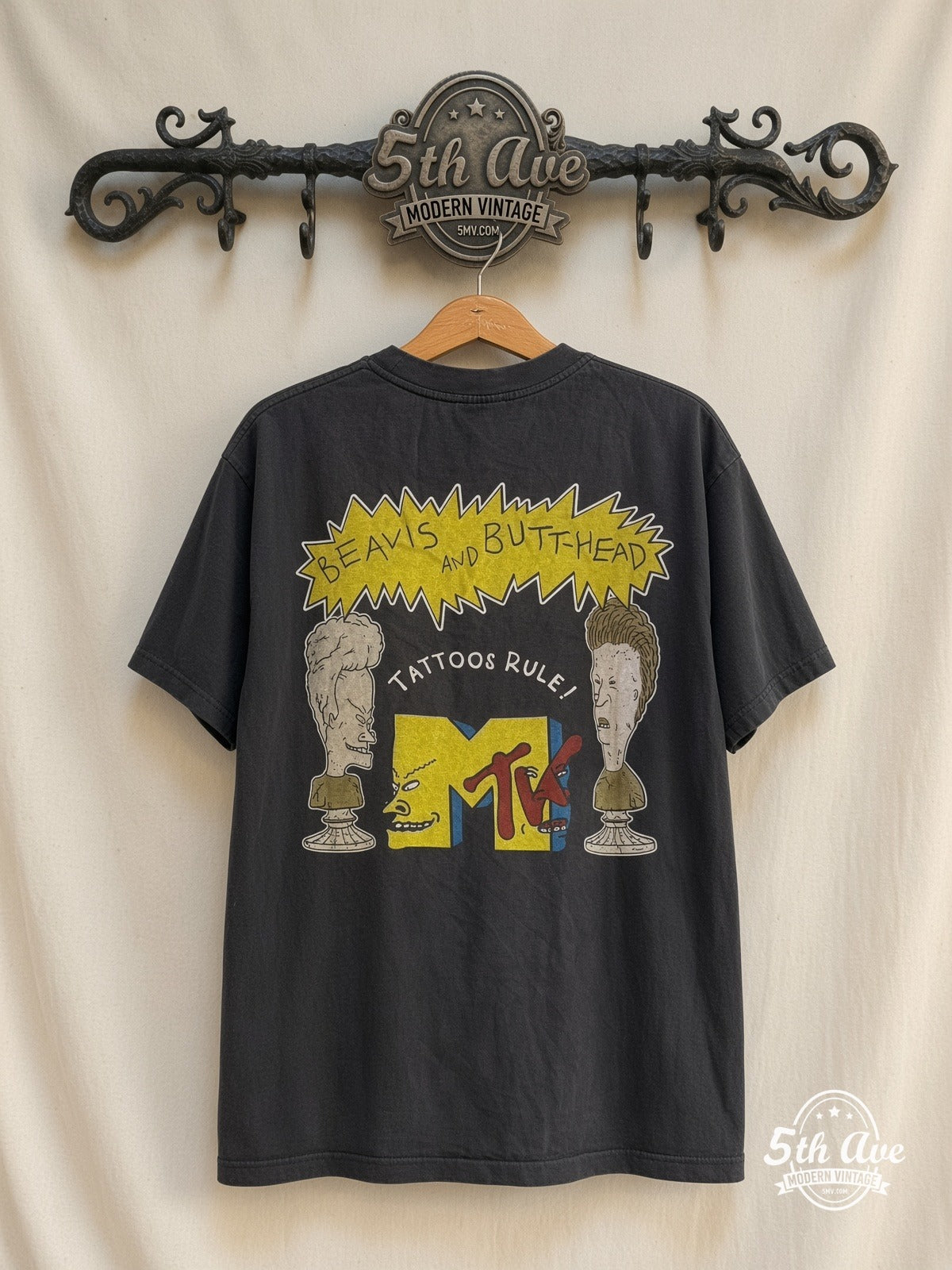 Beavis and Butt-Head Tattoos Rule MTV vintage t-shirt back on rack