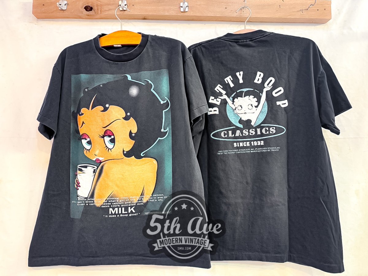 Betty Boop 'Milk' It Does A Boop Good! - Vintage Reprint Animation T-Shirt - Vintage Band Shirts