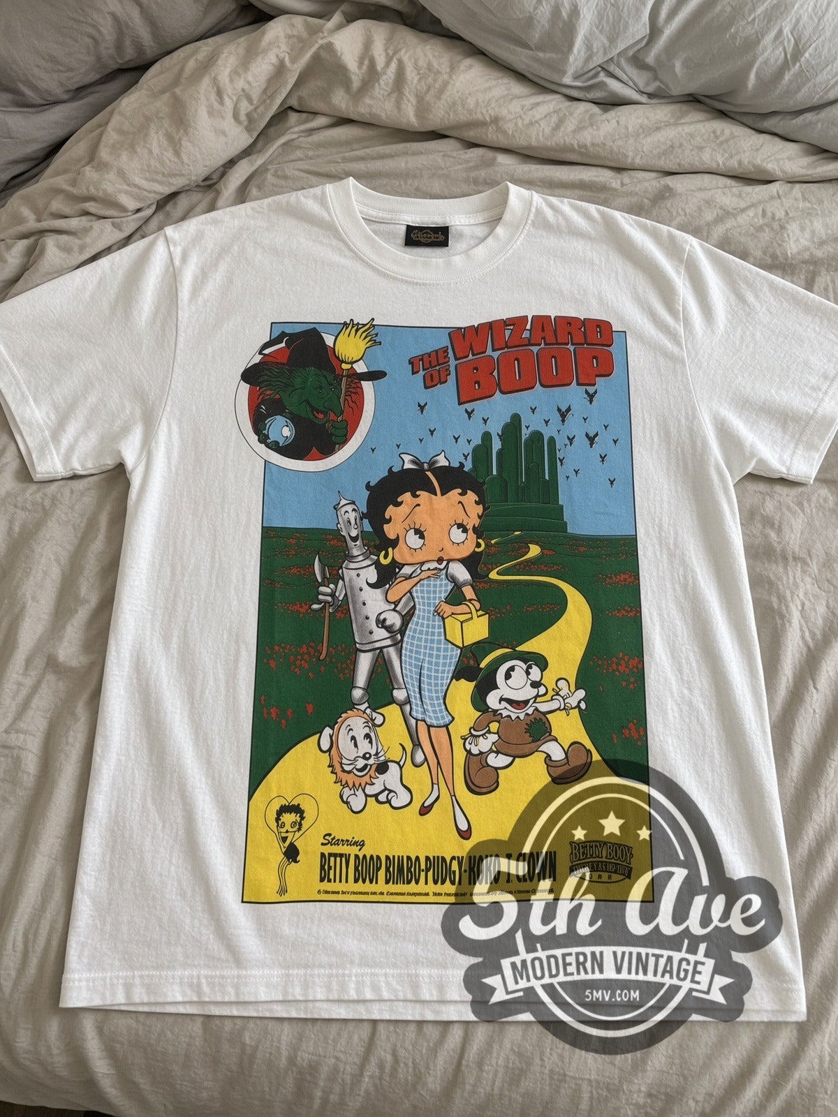 Betty Boop The Wizard of Boop vintage cartoon tee laid flat