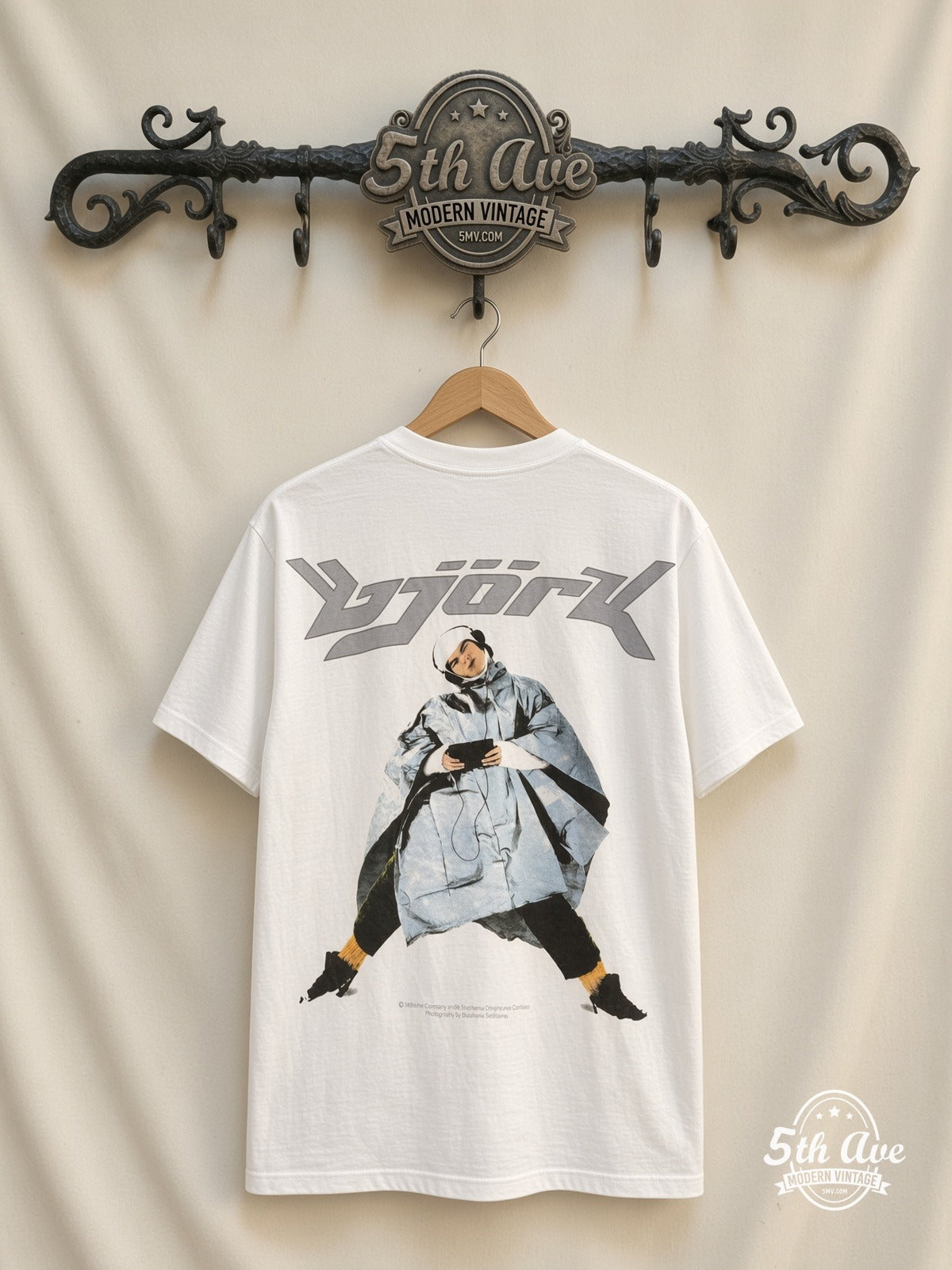 Björk Post Face / Sednaoui 1996 vintage t-shirt back on rack