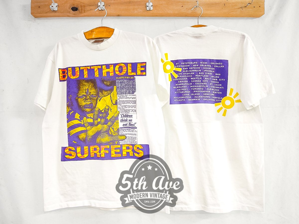 Butthole Surfers 'Children think we eat flies!' - Vintage Reprint Band T-Shirt - Vintage Band Shirts