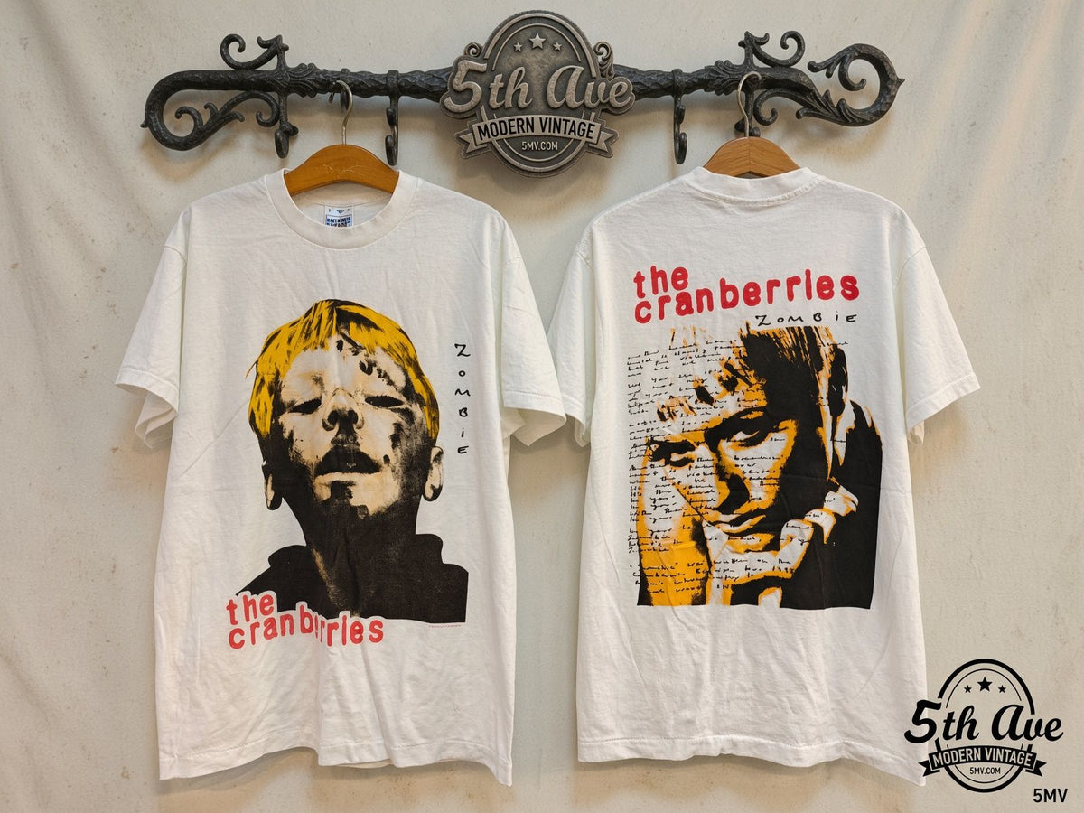 The Cranberries Zombie vintage band t-shirt front and back on rack
