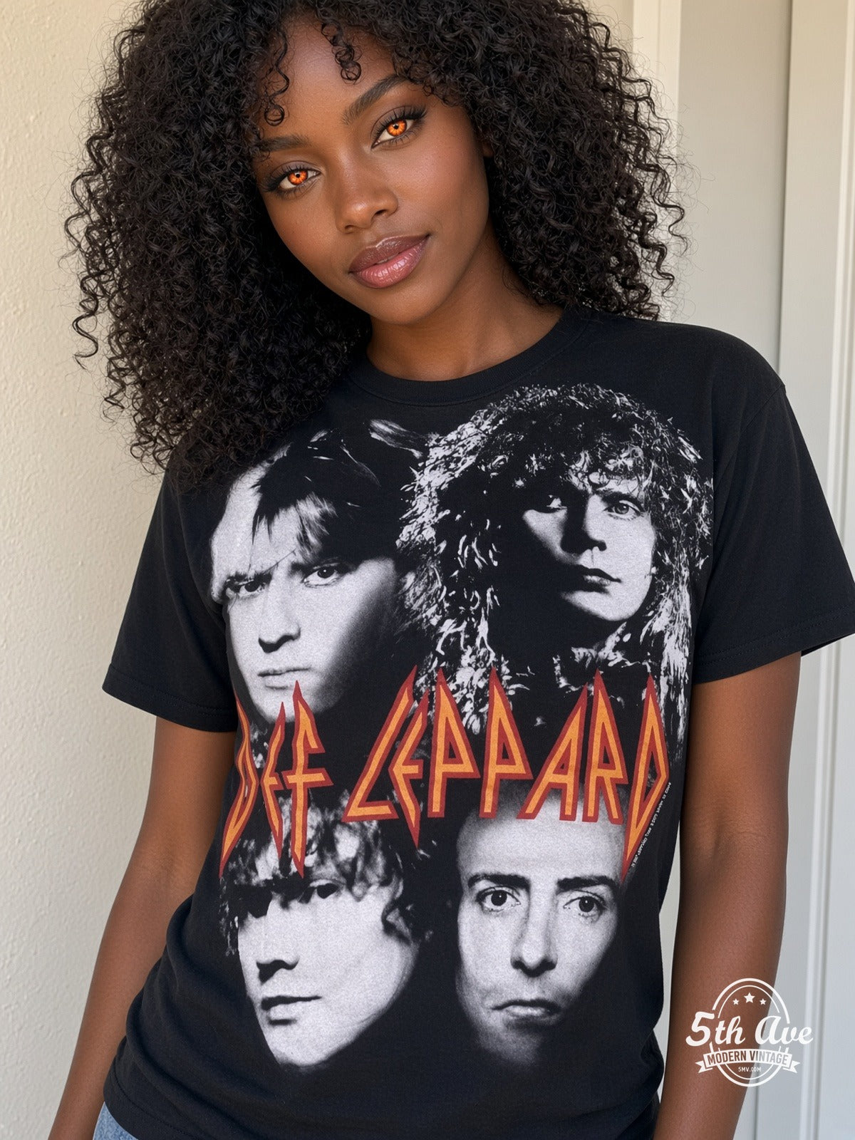 Def Leppard Never Ending Weekend Tour 93 all over print vintage tee model wearing