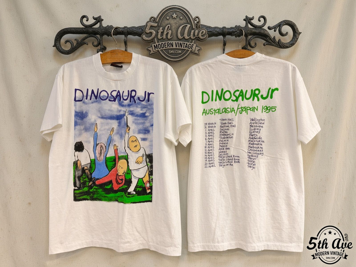 Dinosaur Jr Australasia Japan 1995 vintage band t-shirt front and back on rack